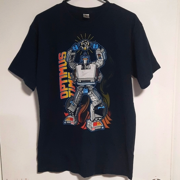 Transformers Optimus Prime Navy Blue Short Sleeve T-shirt - Picture 1 of 7